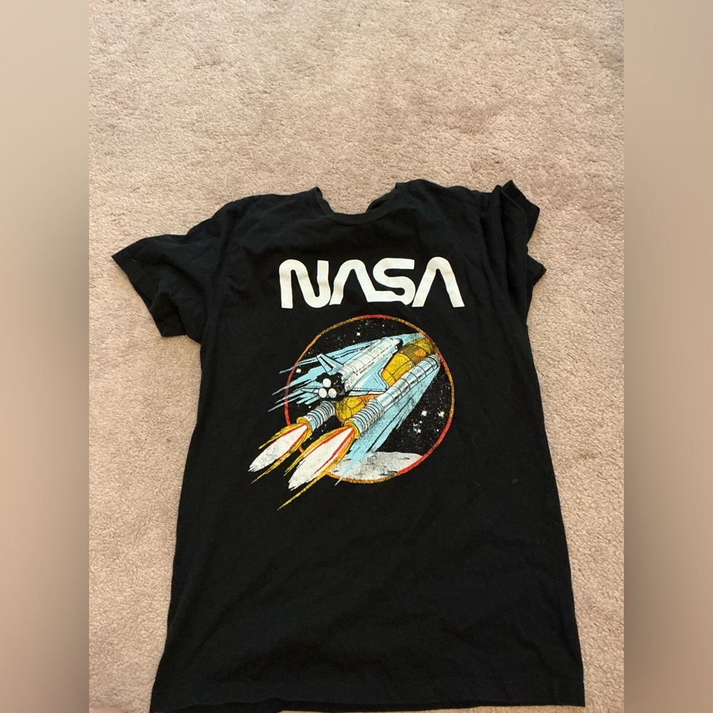Kids Black Space Shuttle T-Shirt